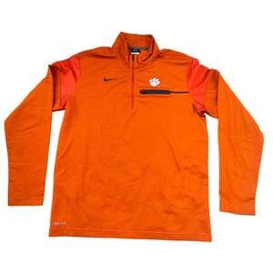 Clemson Tigers Nike Drifit 1/4 Zip Orange Pullover Mens Medium